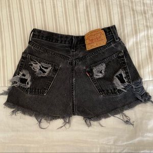 Levi’s Black distressed shorts